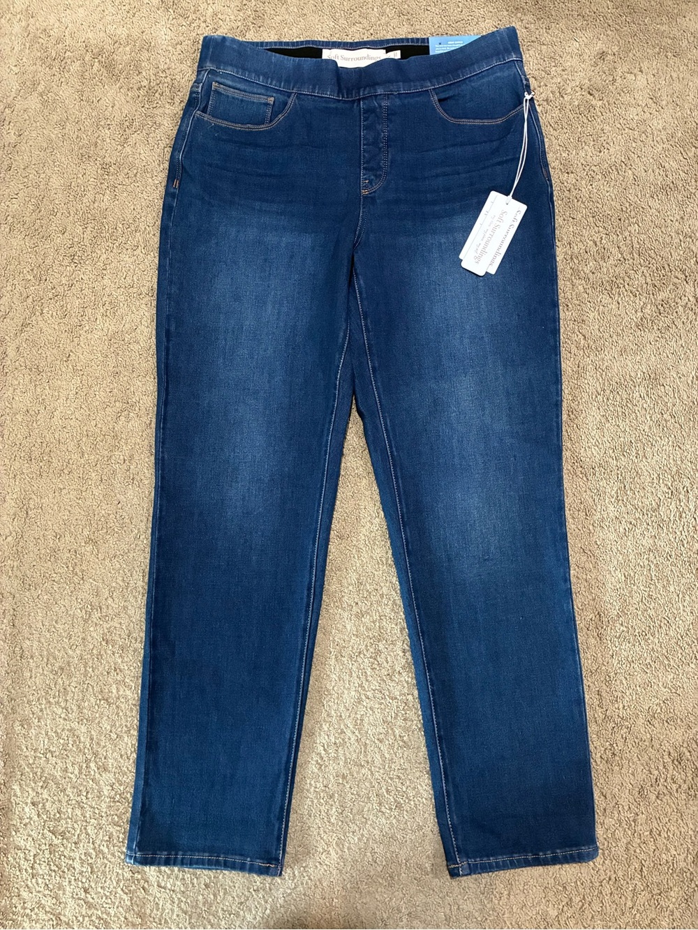 Soft Surroundings Ultimate Pull-On Relaxed Straight Jean Women L (14/16) Stretch